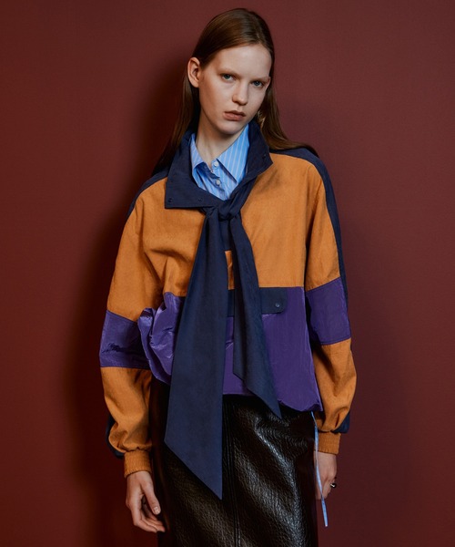 MAISON SPECIAL(メゾンスペシャル)の「Multicolor Bow-Tie Anorak/マルチカラーボウタイアノラック(ブルゾン・レディース・キャメル/グリーン・FREE)」の8枚目の写真