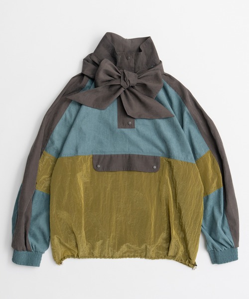 MAISON SPECIAL(メゾンスペシャル)の「Multicolor Bow-Tie Anorak/マルチカラーボウタイアノラック(ブルゾン・レディース・キャメル/グリーン・FREE)」の14枚目の写真