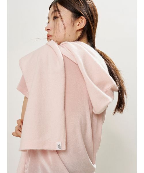MIESROHE(ミースロエ)の「シアーベロアコンパクトT(Tシャツ/カットソー・レディース・ライトピンク/アイボリー/ブラック・F)」の7枚目の写真