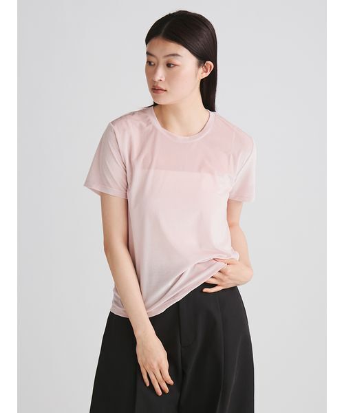MIESROHE(ミースロエ)の「シアーベロアコンパクトT(Tシャツ/カットソー・レディース・ライトピンク/アイボリー/ブラック・F)」の11枚目の写真