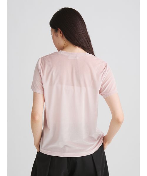 MIESROHE(ミースロエ)の「シアーベロアコンパクトT(Tシャツ/カットソー・レディース・ライトピンク/アイボリー/ブラック・F)」の12枚目の写真