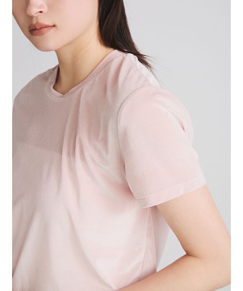 MIESROHE(ミースロエ)の「シアーベロアコンパクトT(Tシャツ/カットソー・レディース・ライトピンク/アイボリー/ブラック・F)」の15枚目の写真