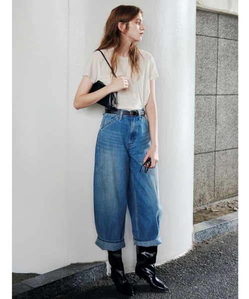 MIESROHE(ミースロエ)の「シアーベロアコンパクトT(Tシャツ/カットソー・レディース・ライトピンク/アイボリー/ブラック・F)」の21枚目の写真