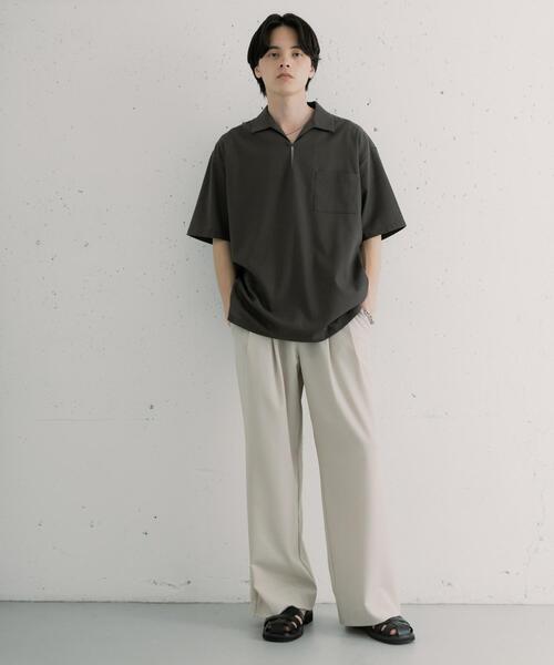 SENSE OF PLACE by URBAN RESEARCH(センスオブプレイスバイアーバンリサーチ)の「リネンブレンドプルオーバーショートスリーブシャツ(シャツ/ブラウス・メンズ・ライトベージュ/グレー/ブラック・MEDIUM/LARGE)」の8枚目の写真