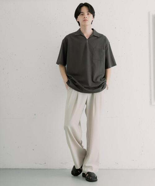 SENSE OF PLACE by URBAN RESEARCH(センスオブプレイスバイアーバンリサーチ)の「リネンブレンドプルオーバーショートスリーブシャツ(シャツ/ブラウス・メンズ・ライトベージュ/グレー/ブラック・MEDIUM/LARGE)」の9枚目の写真