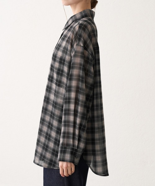 ROPE' PICNIC（ロペピクニック）の「シアーマドラスチェックボイルシャツ（シャツ/ブラウス・レディース・ラベンダー/オフホワイト/ブラック・FREE）」の18枚目の写真