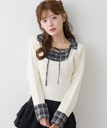 【ZOZO限定リバイバル】シャツドッキングレイヤードニット