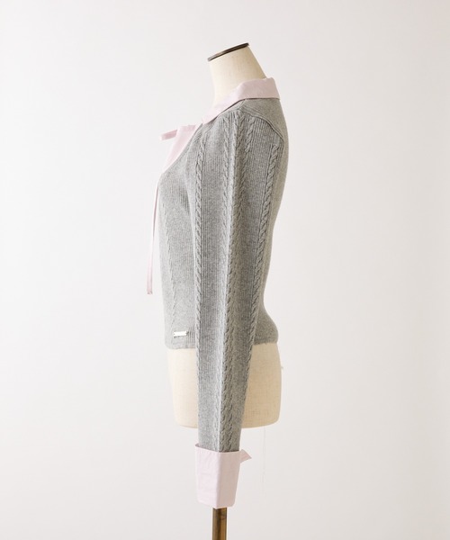 one after another NICE CLAUP(ワンアフターアナザーナイスクラップ)の「【ZOZO限定リバイバル】シャツドッキングレイヤードニット(ニット/セーター・レディース・アイボリー/グレー/ネイビー/ベージュ・FREE)」の17枚目の写真