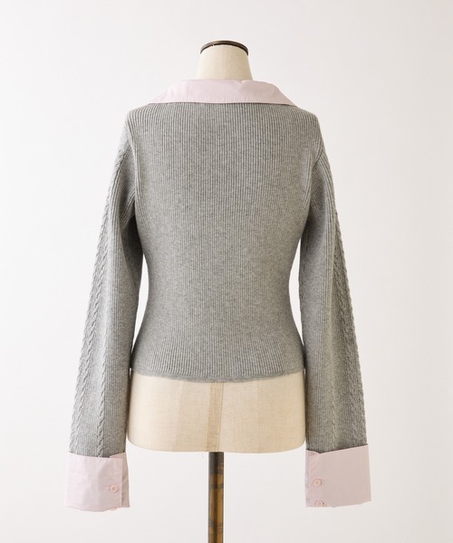 one after another NICE CLAUP(ワンアフターアナザーナイスクラップ)の「【ZOZO限定リバイバル】シャツドッキングレイヤードニット(ニット/セーター・レディース・アイボリー/グレー/ネイビー/ベージュ・FREE)」の18枚目の写真