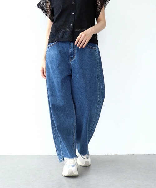 Cepica(セピカ)の「アシメカットオフデニムパンツ(デニムパンツ・レディース・ネイビー・FREE)」の2枚目の写真