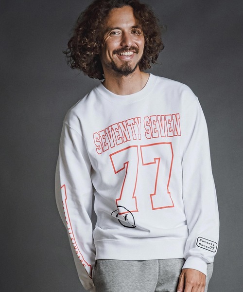 seventy seven(セブンティセブン)の「msw1914- middle oz trainer (77number) スウェット(7726W270)(スウェット・メンズ・ホワイト/ブラック/トップグレー・S/M/L/XL)」の4枚目の写真