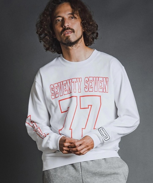 seventy seven(セブンティセブン)の「msw1914- middle oz trainer (77number) スウェット(7726W270)(スウェット・メンズ・ホワイト/ブラック/トップグレー・S/M/L/XL)」の5枚目の写真