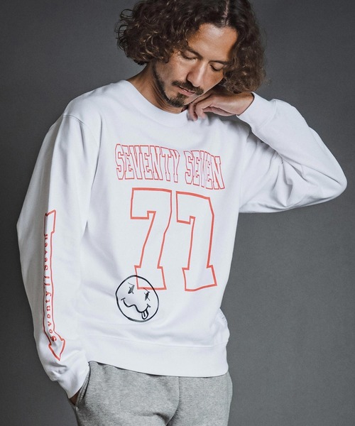 seventy seven(セブンティセブン)の「msw1914- middle oz trainer (77number) スウェット(7726W270)(スウェット・メンズ・ホワイト/ブラック/トップグレー・S/M/L/XL)」の6枚目の写真