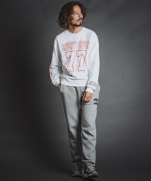 seventy seven(セブンティセブン)の「msw1914- middle oz trainer (77number) スウェット(7726W270)(スウェット・メンズ・ホワイト/ブラック/トップグレー・S/M/L/XL)」の7枚目の写真