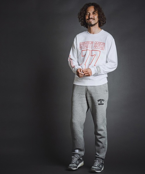 seventy seven(セブンティセブン)の「msw1914- middle oz trainer (77number) スウェット(7726W270)(スウェット・メンズ・ホワイト/ブラック/トップグレー・S/M/L/XL)」の9枚目の写真