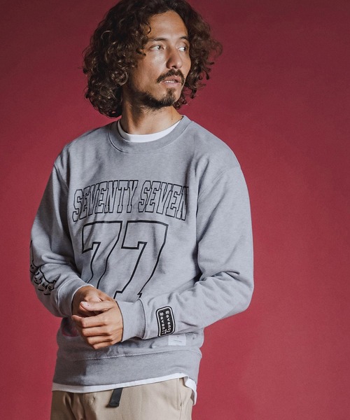 seventy seven(セブンティセブン)の「msw1914- middle oz trainer (77number) スウェット(7726W270)(スウェット・メンズ・ホワイト/ブラック/トップグレー・S/M/L/XL)」の10枚目の写真