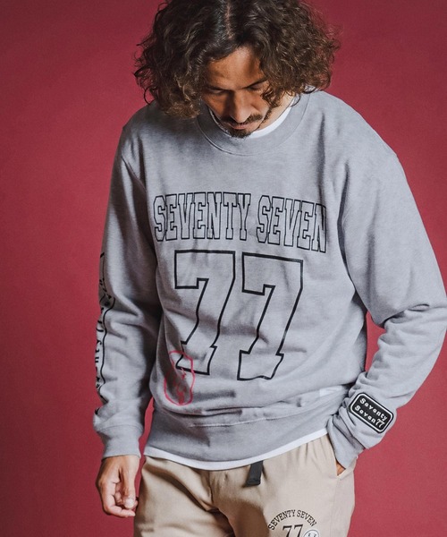 seventy seven(セブンティセブン)の「msw1914- middle oz trainer (77number) スウェット(7726W270)(スウェット・メンズ・ホワイト/ブラック/トップグレー・S/M/L/XL)」の12枚目の写真