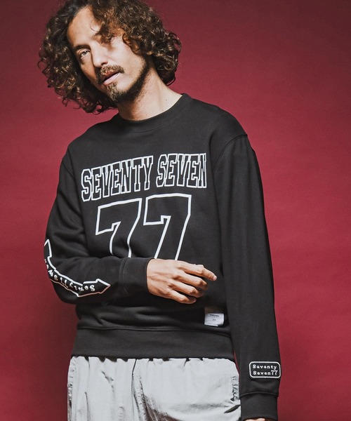 seventy seven(セブンティセブン)の「msw1914- middle oz trainer (77number) スウェット(7726W270)(スウェット・メンズ・ホワイト/ブラック/トップグレー・S/M/L/XL)」の16枚目の写真