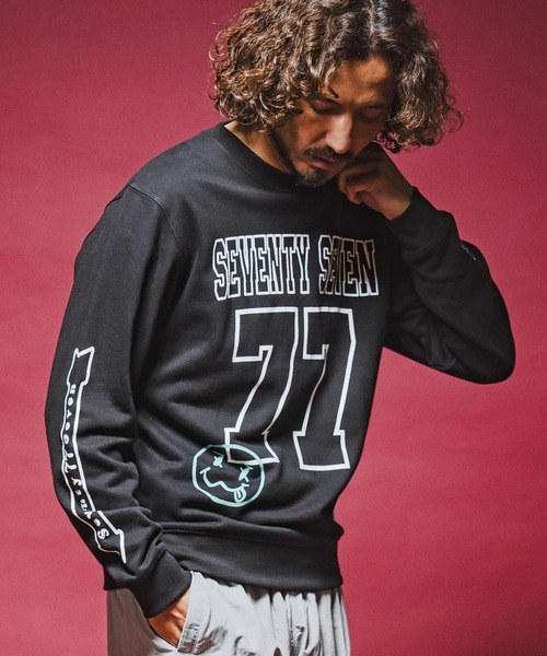 seventy seven(セブンティセブン)の「msw1914- middle oz trainer (77number) スウェット(7726W270)(スウェット・メンズ・ホワイト/ブラック/トップグレー・S/M/L/XL)」の17枚目の写真