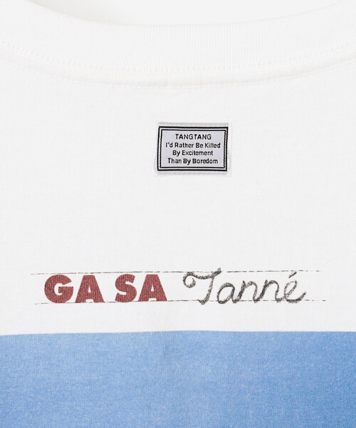 TANGTANG(タンタン)の「TANGTANG | 半袖Tシャツ GASATANG ACARAXFAREWELLinblue MEN(Tシャツ/カットソー・メンズ・ホワイト・L/XL/M)」の9枚目の写真
