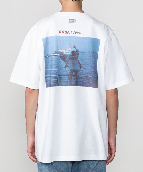 TANGTANG(タンタン)の「TANGTANG | 半袖Tシャツ GASATANG ACARAXFAREWELLinblue MEN(Tシャツ/カットソー・メンズ・ホワイト・L/XL/M)」の1枚目の写真