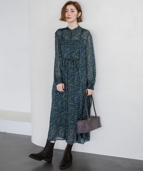 23区 S(ニジュウサンクチイサイサイズ)の「リトルペイズリープリント ワンピース(ワンピース・レディース・ダークブラウン系5・32)」の2枚目の写真