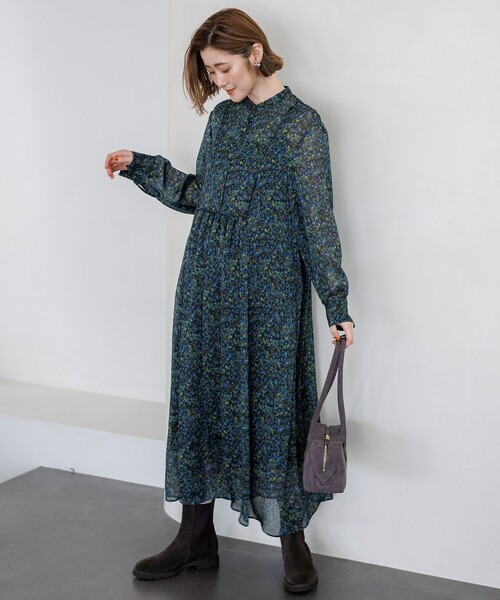 23区 S(ニジュウサンクチイサイサイズ)の「リトルペイズリープリント ワンピース(ワンピース・レディース・ダークブラウン系5・32)」の3枚目の写真