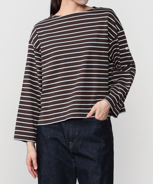 ORCIVAL(オーシバル)の「ORCIVAL | コットン ボートネック ロングスリーブ カットソー WOMEN(Tシャツ/カットソー・レディース・ブラウン系その他/グレー系その他/グレー系その他2・1)」の6枚目の写真