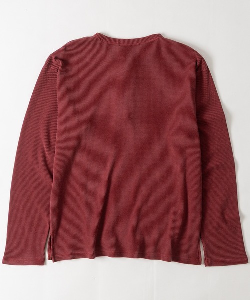 JOHN'S CLOSET(ジョンズクローゼット)の「【31】レタリングロゴ ワッフルヘンリーネック Tシャツ ソリッド/ピグメント(Tシャツ/カットソー・メンズ・レッド/ブラック系2/ホワイト系1/ブラック系1/チャコールグレー/ホワイト系2/アイボリー・SMALL/MEDIUM/LARGE)」の21枚目の写真