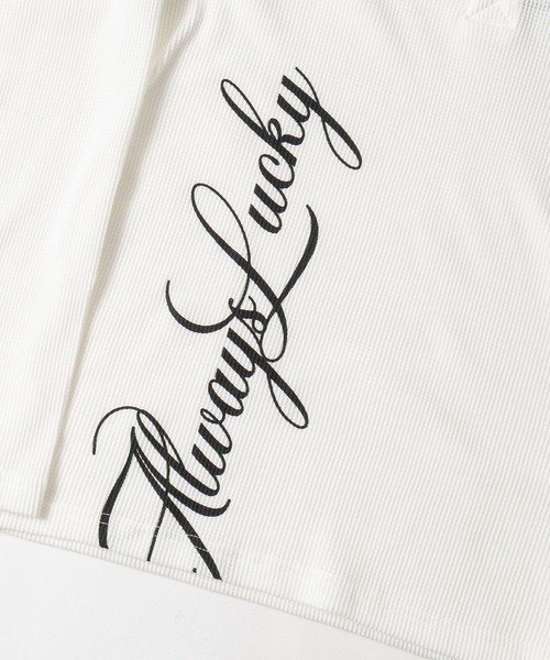 JOHN'S CLOSET(ジョンズクローゼット)の「【31】レタリングロゴ ワッフルヘンリーネック Tシャツ ソリッド/ピグメント(Tシャツ/カットソー・メンズ・レッド/ブラック系2/ホワイト系1/ブラック系1/チャコールグレー/ホワイト系2/アイボリー・SMALL/MEDIUM/LARGE)」の14枚目の写真