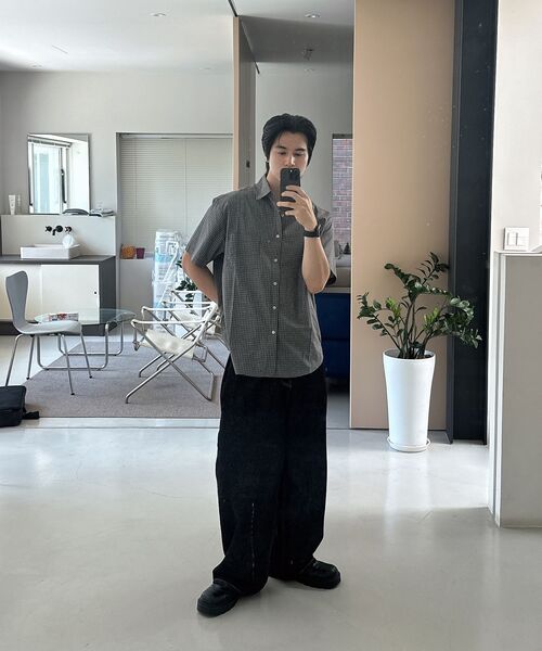 TY（ティワイ）の「オールデイタイプライター ハーフシャツ, 2COLOR（シャツ/ブラウス・メンズ・オリーブ/グリーン・MEDIUM/LARGE/X-LARGE）」の6枚目の写真