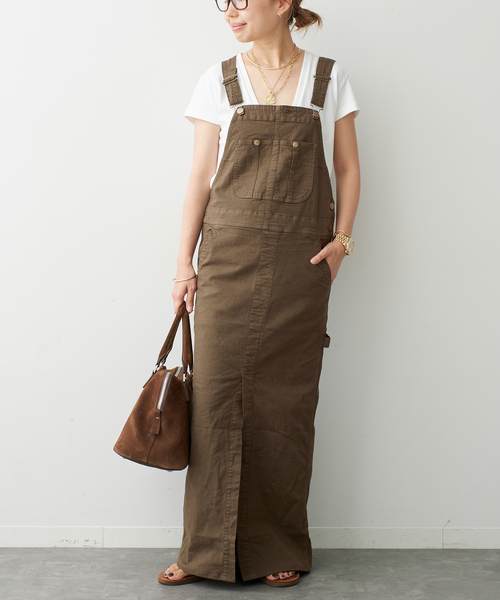 Johnbull(ジョンブル)の「【JOHNBULL/ジョンブル】OVERALL SKIRT(スカート・レディース・ブラウン・38)」の3枚目の写真