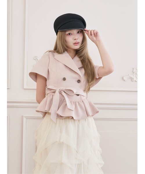 Darich(ダーリッチ)の「ヘムフレアスウェードケープジャケット(その他アウター・レディース・ベージュ/ブラック/ピンク・FREE)」の3枚目の写真