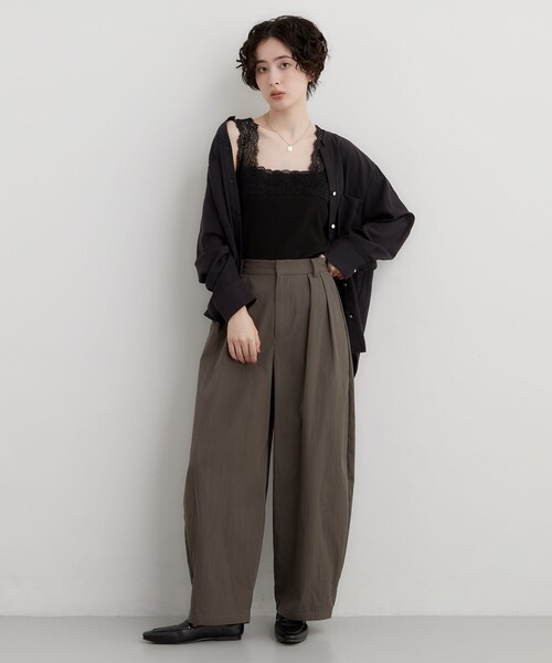 THE SHOP TK （ザ ショップ ティーケー ）の「レース切り替え スクエアリブタンクトップ（タンクトップ・レディース・ライトグレー/ブラック/オフホワイト・13/12）」の14枚目の写真