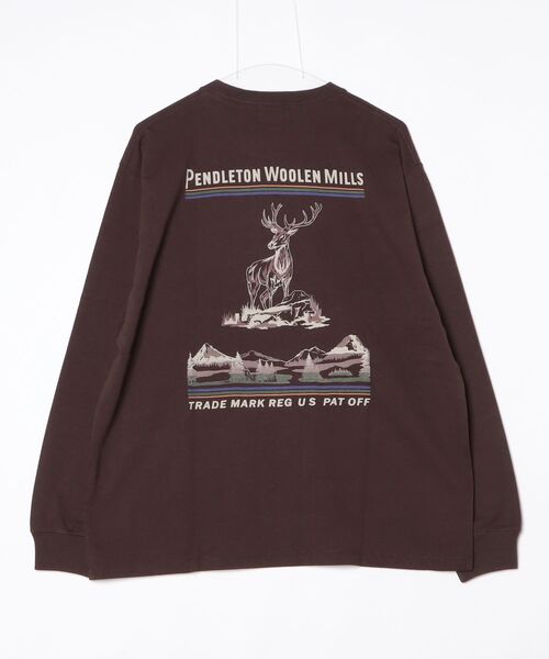 PENDLETON（ペンドルトン）の「バックプリント ロングスリーブTシャツ（Tシャツ/カットソー・メンズ・ライトグレー系/ブラック/オフホワイト/サックスブルー系/ブラウン・LARGE/MEDIUM/SMALL/X-LARGE）」の8枚目の写真