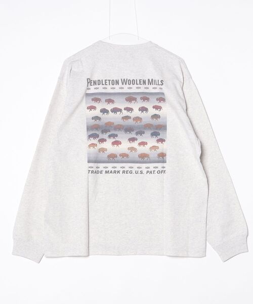 PENDLETON（ペンドルトン）の「バックプリント ロングスリーブTシャツ（Tシャツ/カットソー・メンズ・ライトグレー系/ブラック/オフホワイト/サックスブルー系/ブラウン・LARGE/MEDIUM/SMALL/X-LARGE）」の11枚目の写真