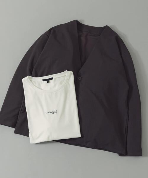 ITEMS URBANRESEARCH（アイテムズ アーバンリサーチ）の「『イージーケア』UVカッドライタッチカーディガン+刺繍Tシャツセット（カーディガン/ボレロ・メンズ・チャコールグレー/オレンジ系その他/ブラック/ネイビー・LARGE/MEDIUM）」の3枚目の写真