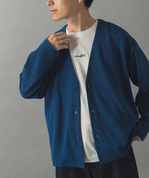 ITEMS URBANRESEARCH（アイテムズ アーバンリサーチ）の「『イージーケア』UVカッドライタッチカーディガン+刺繍Tシャツセット（カーディガン/ボレロ・メンズ・チャコールグレー/オレンジ系その他/ブラック/ネイビー・LARGE/MEDIUM）」の6枚目の写真