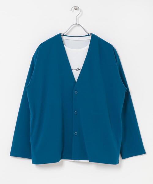 ITEMS URBANRESEARCH（アイテムズ アーバンリサーチ）の「『イージーケア』UVカッドライタッチカーディガン+刺繍Tシャツセット（カーディガン/ボレロ・メンズ・チャコールグレー/オレンジ系その他/ブラック/ネイビー・LARGE/MEDIUM）」の8枚目の写真