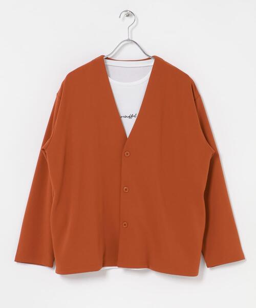 ITEMS URBANRESEARCH（アイテムズ アーバンリサーチ）の「『イージーケア』UVカッドライタッチカーディガン+刺繍Tシャツセット（カーディガン/ボレロ・メンズ・チャコールグレー/オレンジ系その他/ブラック/ネイビー・LARGE/MEDIUM）」の17枚目の写真
