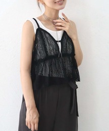【CECIL McBEE】クロシェ風フリルビスチェxタンクトップSET