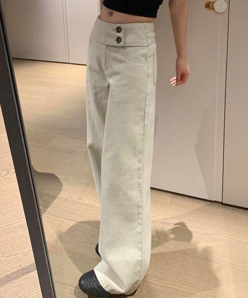 Girly Doll(ガーリードール)の「ラップウエストワイドパンツ(その他パンツ・レディース・ベージュ・M/L)」の2枚目の写真