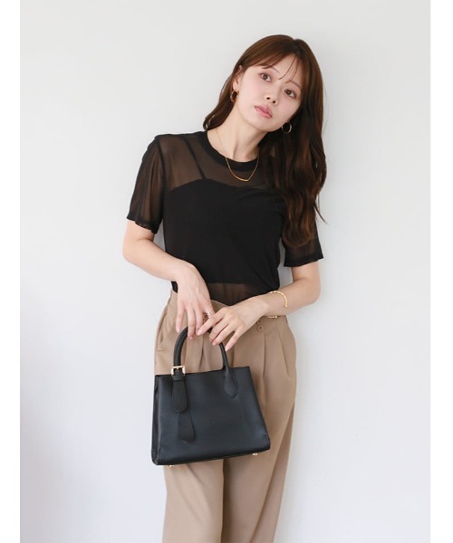 fifth（フィフス）の「クルーネック半袖シアープルオーバー（Tシャツ/カットソー・レディース・ブラック/ホワイト・M）」の3枚目の写真