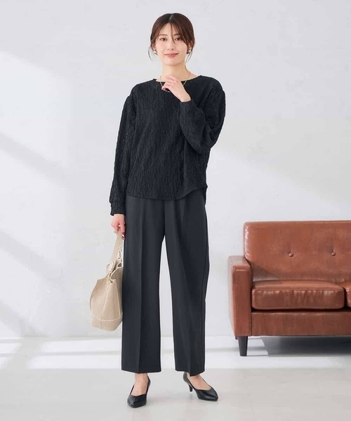 a.v.v(アーヴェヴェ)の「シアーフラワージャガードトップス(Tシャツ/カットソー・レディース・アイボリー/ブラック・40/38)」の16枚目の写真