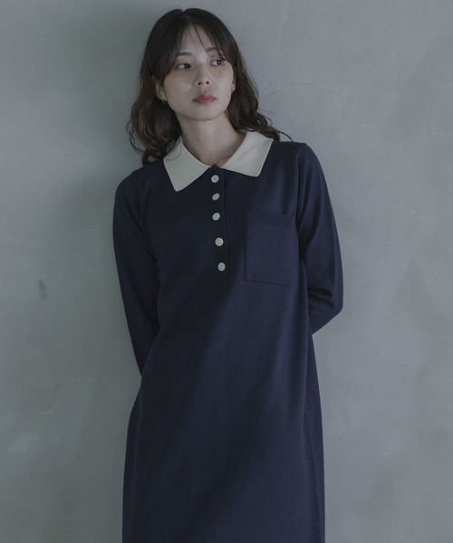 URBAN RESEARCH Sonny Label(アーバンリサーチサニーレーベル)の「ニットポロワンピース(ワンピース・レディース・ブラウン/ネイビー/ブラック・FREE)」の21枚目の写真