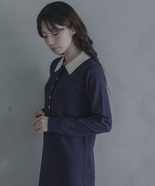 URBAN RESEARCH Sonny Label(アーバンリサーチサニーレーベル)の「ニットポロワンピース(ワンピース・レディース・ブラウン/ネイビー/ブラック・FREE)」の22枚目の写真