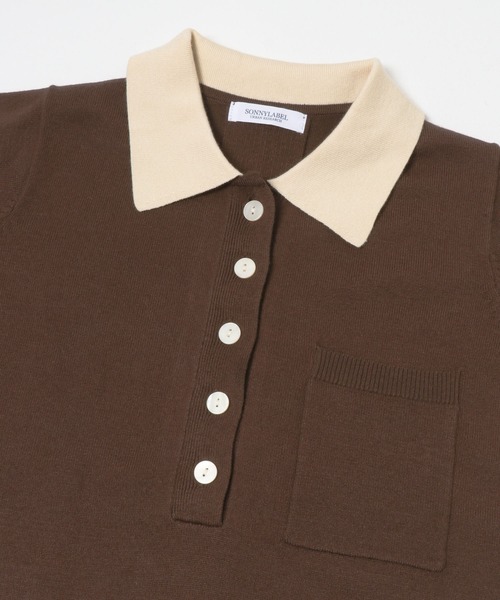 URBAN RESEARCH Sonny Label(アーバンリサーチサニーレーベル)の「ニットポロワンピース(ワンピース・レディース・ブラウン/ネイビー/ブラック・FREE)」の7枚目の写真