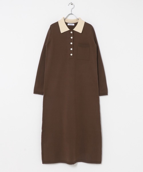 URBAN RESEARCH Sonny Label(アーバンリサーチサニーレーベル)の「ニットポロワンピース(ワンピース・レディース・ブラウン/ネイビー/ブラック・FREE)」の18枚目の写真