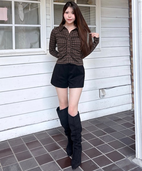 NOMAE(ノーマエ)の「シャーリングカットシャツ(Tシャツ/カットソー・レディース・ブラック/グレー/ブラウン系その他/ベージュ系その他・FREE)」の12枚目の写真