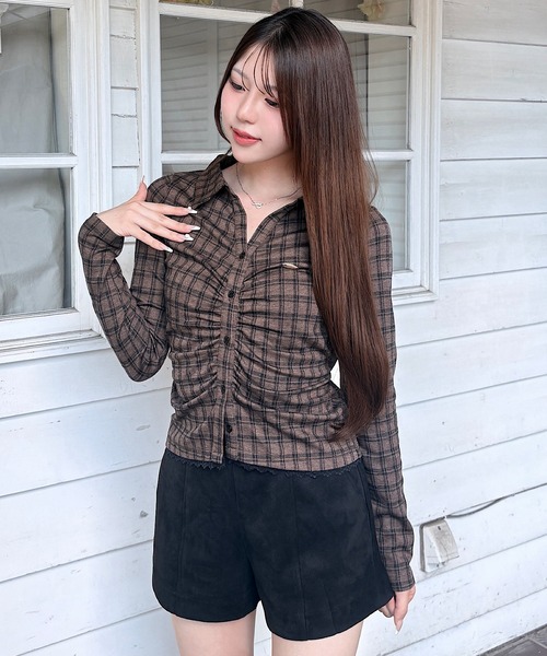 NOMAE(ノーマエ)の「シャーリングカットシャツ(Tシャツ/カットソー・レディース・ブラック/グレー/ブラウン系その他/ベージュ系その他・FREE)」の10枚目の写真